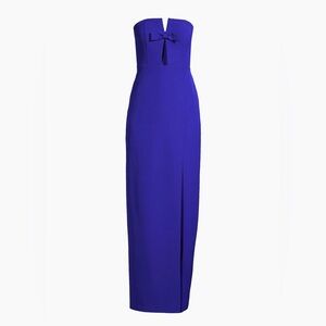 NWT Liv Foster Evening Gown - Cut-Out Crepe Column Gown, Sapphire Blue